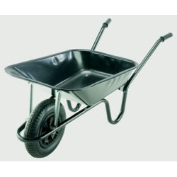 Walsall Wheelbarrow Builders Wheelbarrow With Pneumatic Tyre Black 85L