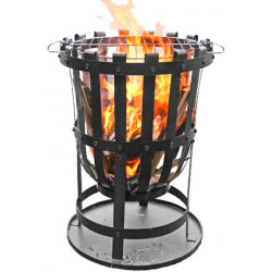 Gardeco GARDEN FIRE BASKET BRAZIER 40 CM DIA C/W BBQ GRILL 43cm