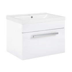 SP Avalon Gloss White Wall Hung Drawer Basin Unit 600mm