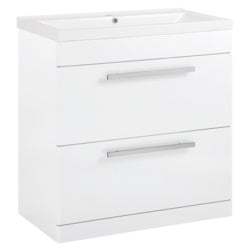 SP Avalon 2 Drawer Gloss White Basin Unit 800mm