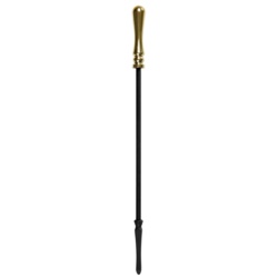 Hearth & Home Black Companion Set With Round Base / Brass Handles 5 Piece 19"