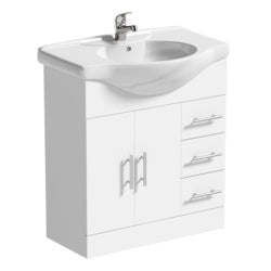 SP Rydal Freestanding White Vanity Unit W: 720mm x H: 795mm x D: 322mm