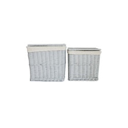 Hearth & Home Grey Rectangular Log Basket Set 2