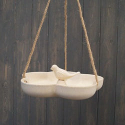 Earthy Sustainable Hanging Bird Bath Natural