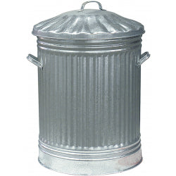 Groundsman Galvanised Bin with Steel Lid