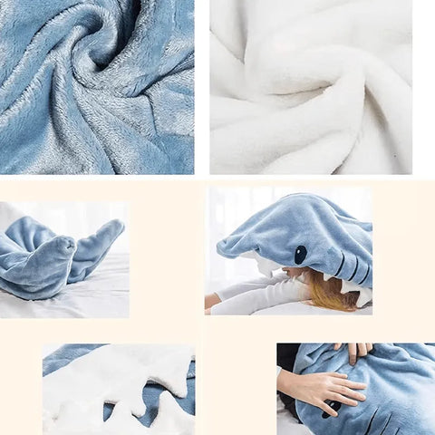 Shark Blanket Super Soft Cozy Flannel Hoodie Shark Sleeping Bag