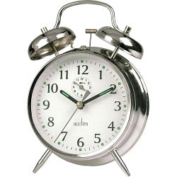 Acctim Saxon Bell Alarm Clock Chrome