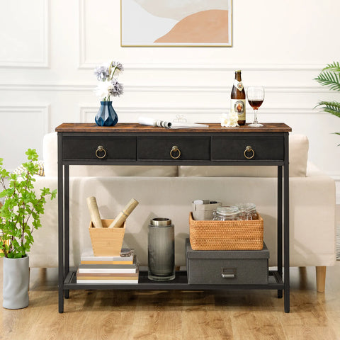 Console Table With 2 Drawers And Shelves Entrance Sofa Table