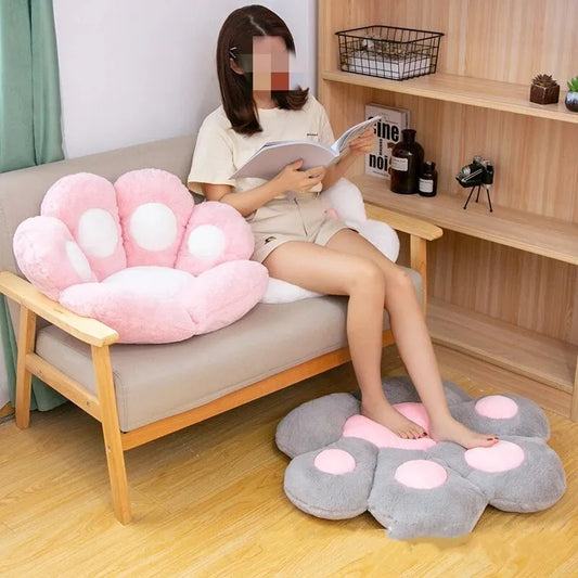 Cat Paw Back Soft Pillows Plush Chair Cushion