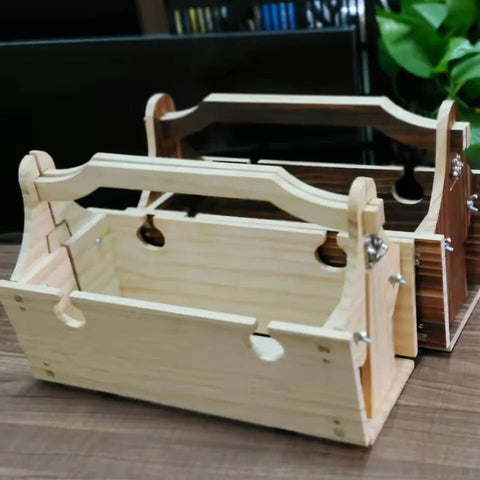 2 in 1 Wooden  Portable Folding Table + Picnic Basket