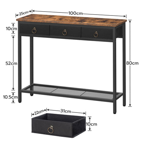 Console Table With 2 Drawers And Shelves Entrance Sofa Table