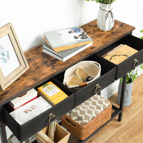 Console Table With 2 Drawers And Shelves Entrance Sofa Table