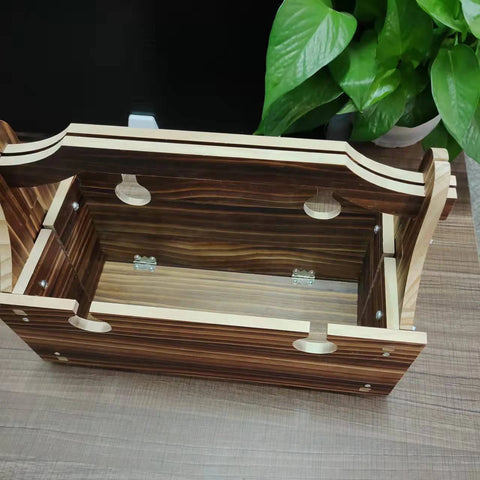 2 in 1 Wooden  Portable Folding Table + Picnic Basket