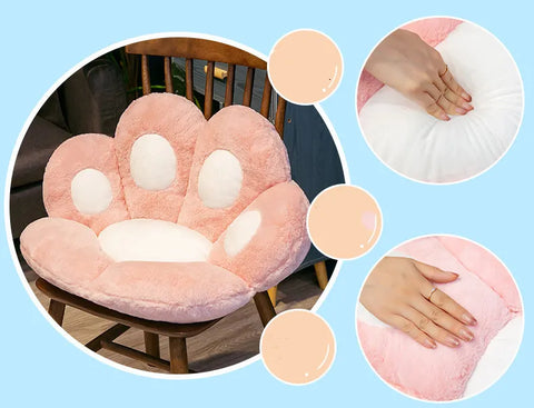 Cat Paw Back Soft Pillows Plush Chair Cushion